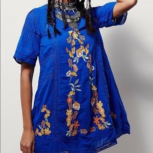 Free people Victorian embroidered mini dress